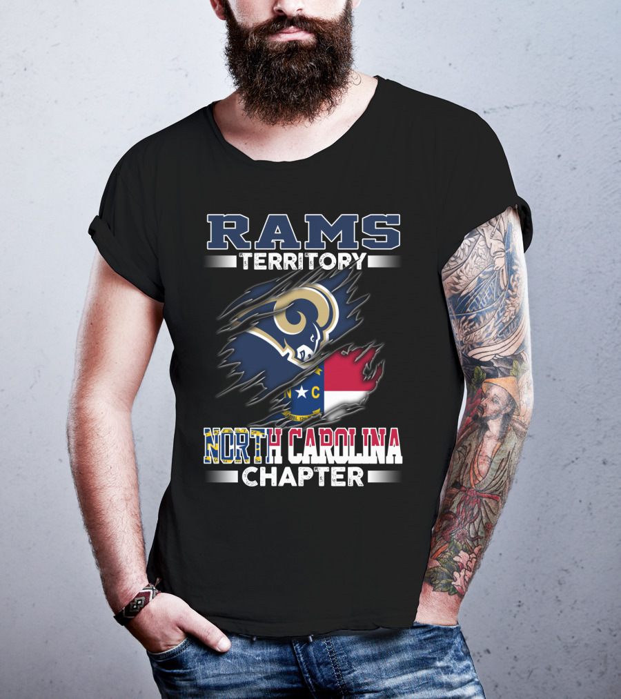 Rams Territory North Carolina Chapter Nc Flag Vintage Football Fan T-Shirt