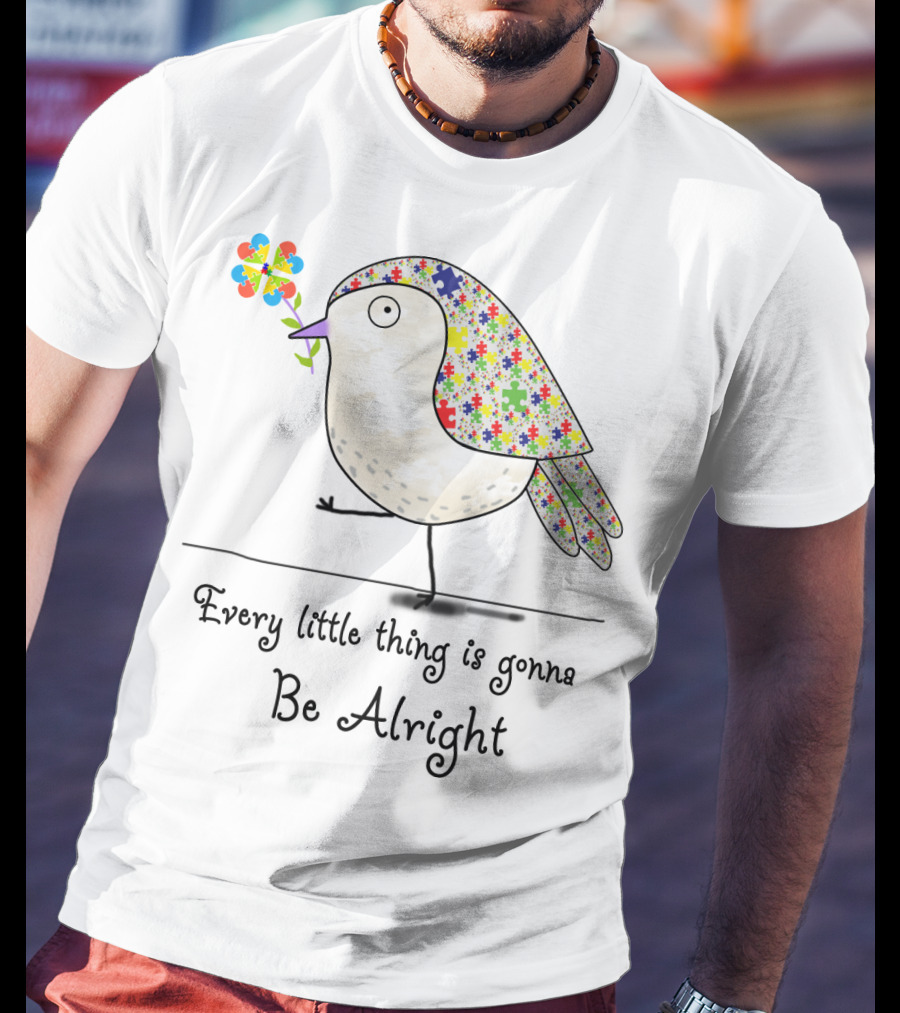 Every Little Thing Is Gonna Be Alright Puzzle Bird T-Shirt