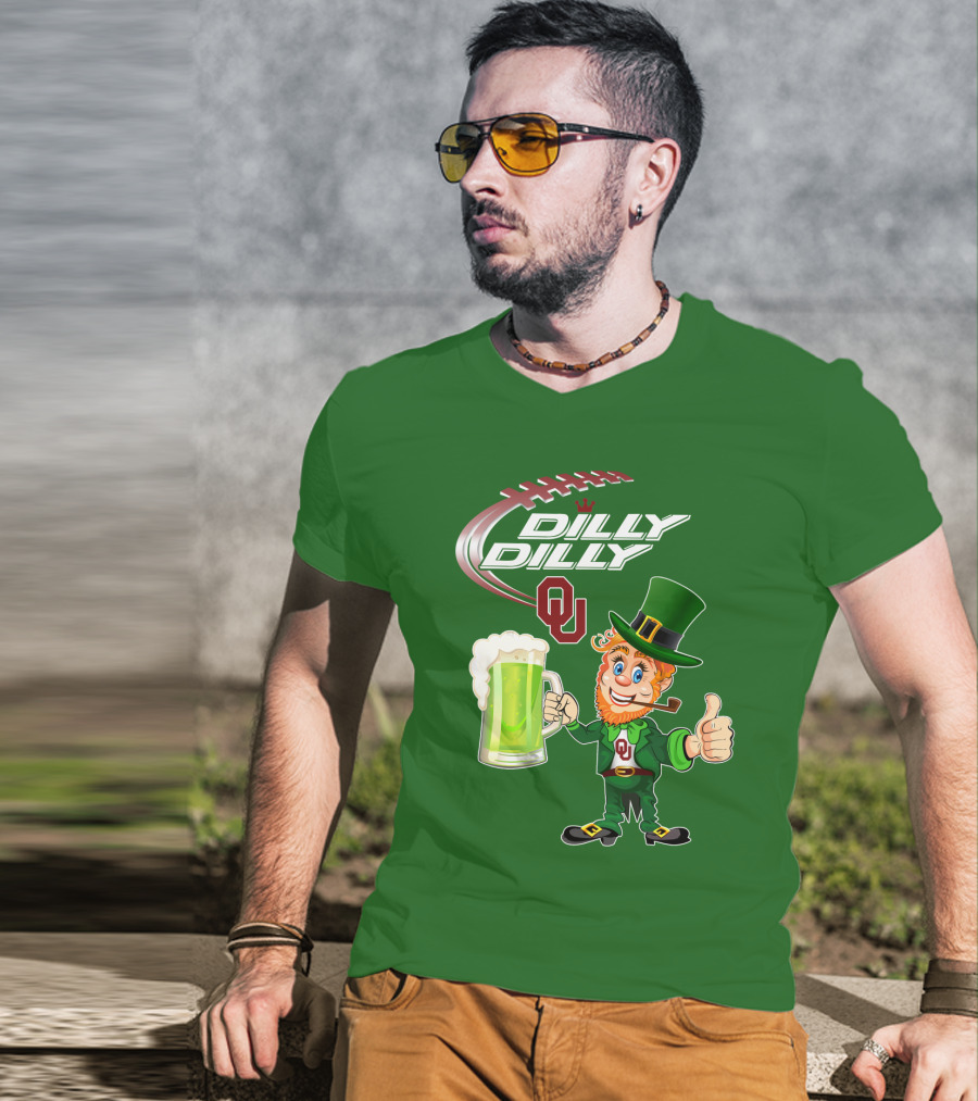 Dilly Dilly OU Football Green Beer Leprechaun T-Shirt