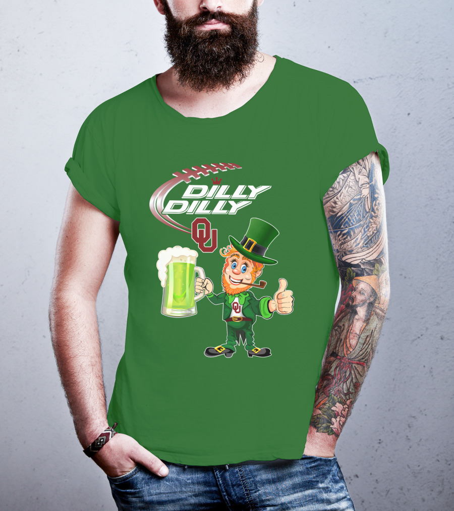 Dilly Dilly OU Football Green Beer Leprechaun T-Shirt
