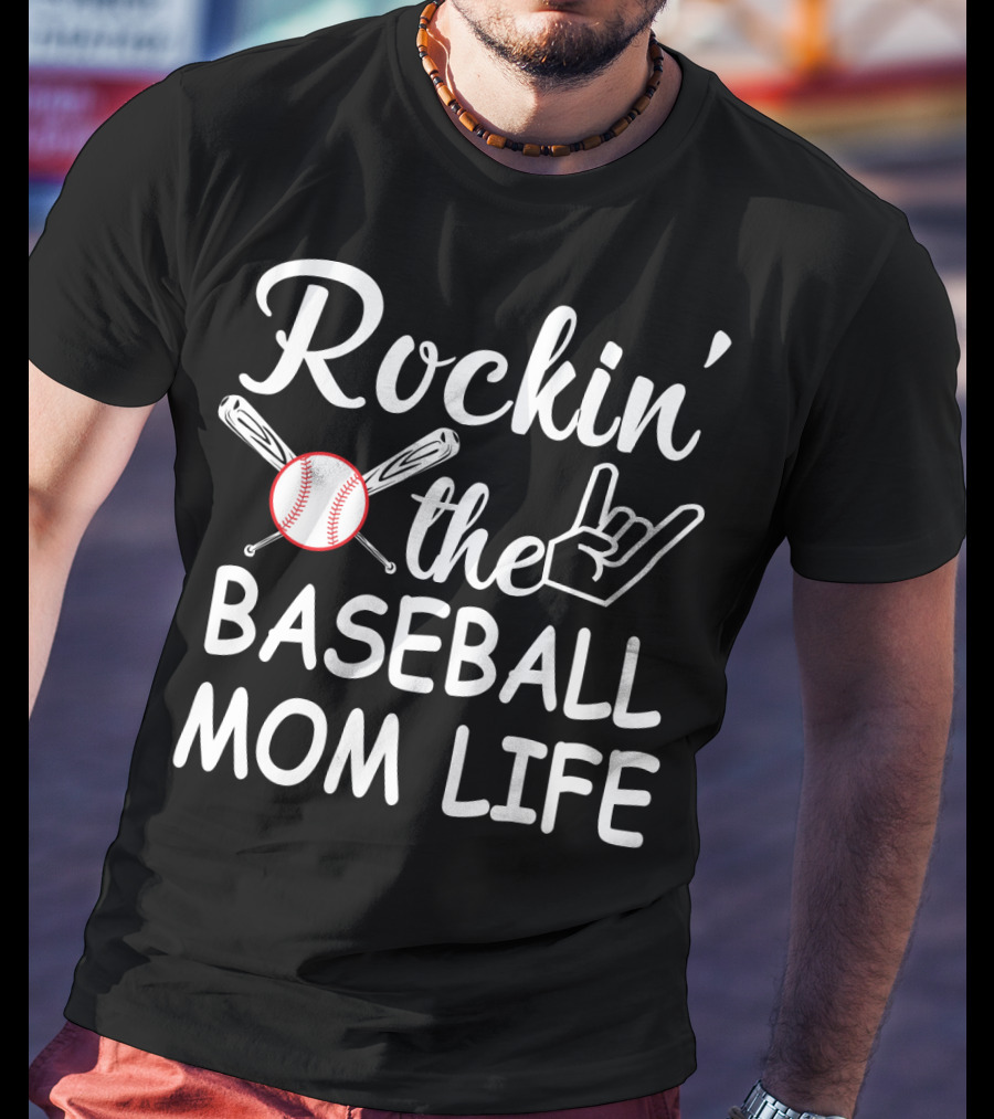 Rockin' The Baseball Mom Life With Bats And Ball T-Shirt