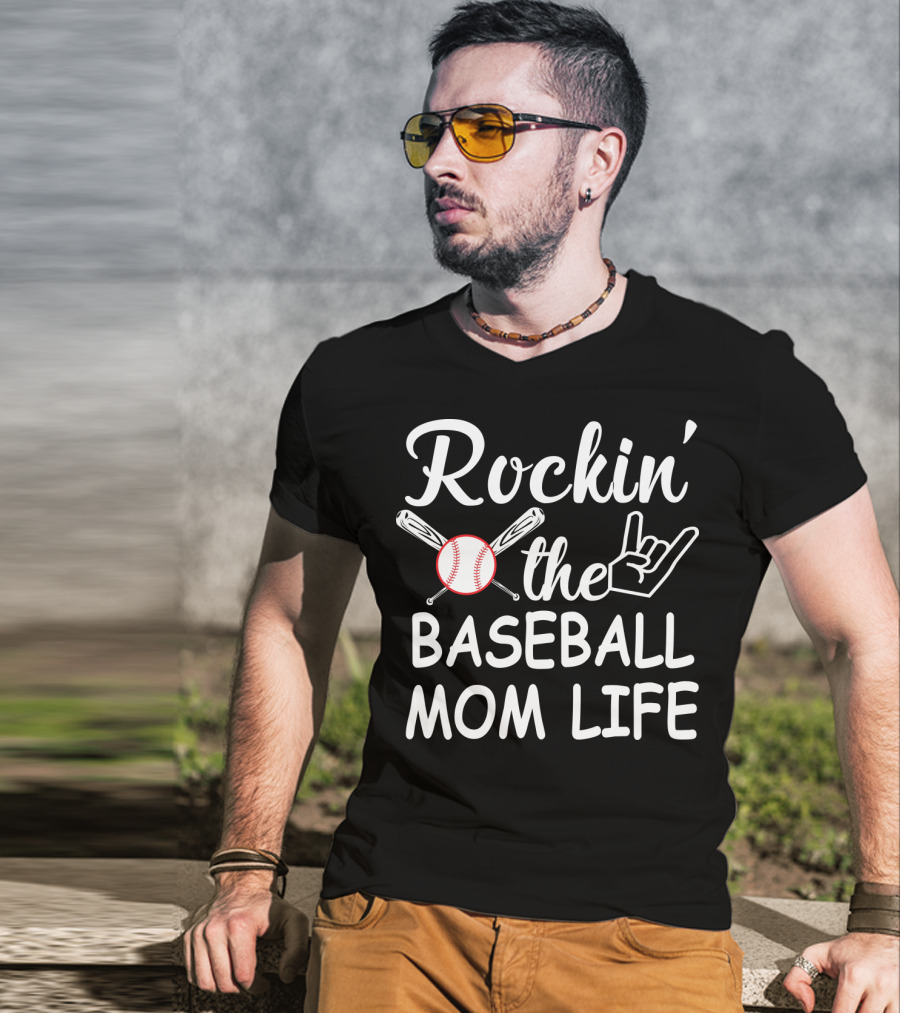 Rockin' The Baseball Mom Life With Bats And Ball T-Shirt