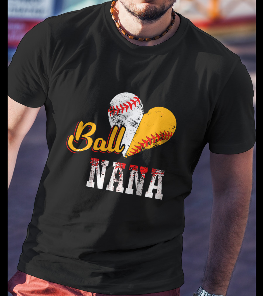 Ball Nana Baseball Heart T-Shirt