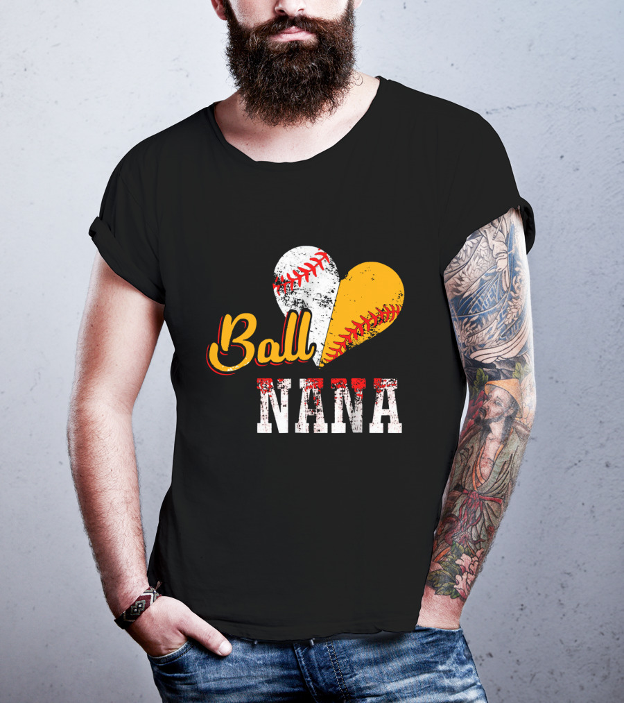 Ball Nana Baseball Heart T-Shirt