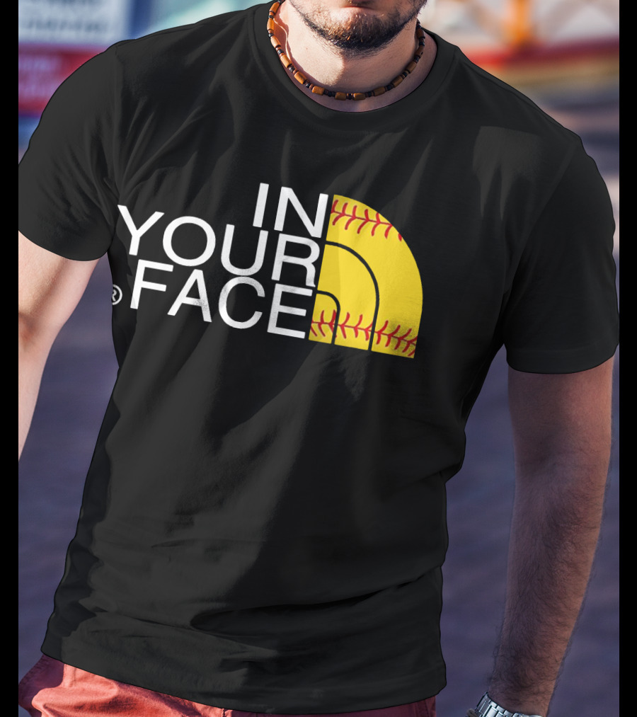 IN YOUR FACE Baseball Stitch T-Shirt