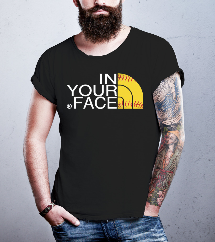 IN YOUR FACE Baseball Stitch T-Shirt