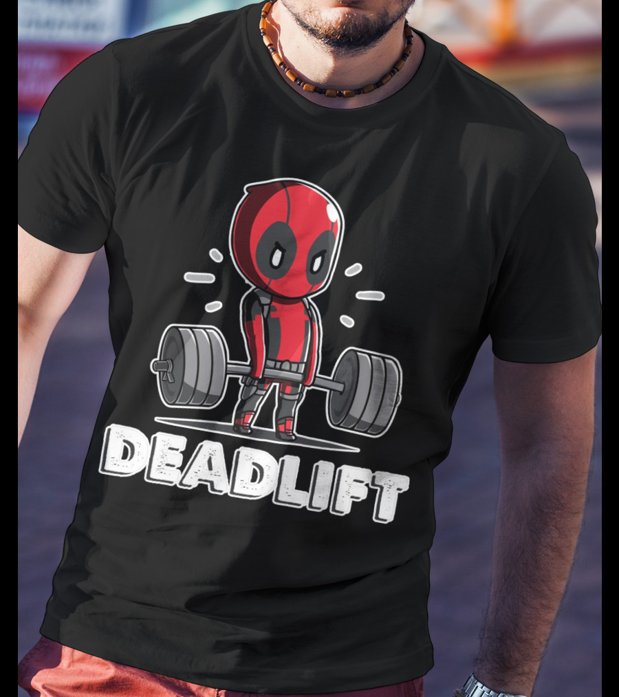 Deadlift Parody Superhero Character With Barbell T-Shirt
