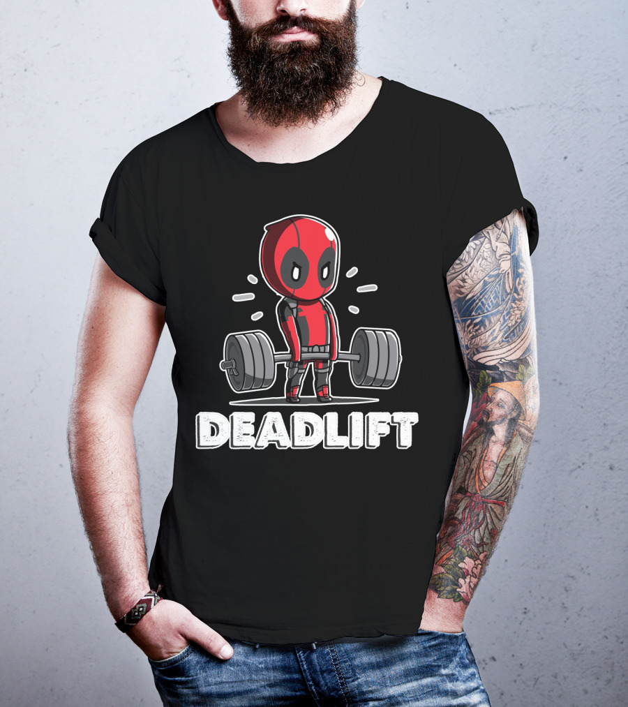 Deadlift Parody Superhero Character With Barbell T-Shirt