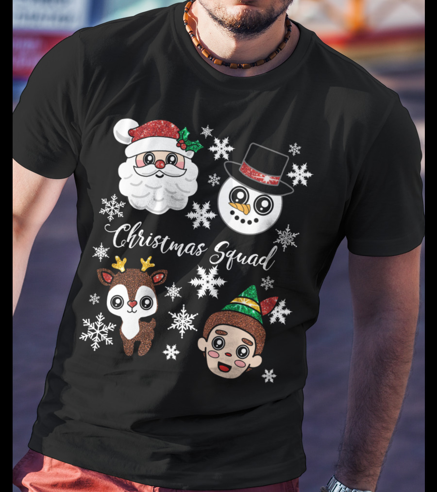 Christmas Squad Santa Snowman Reindeer Elf T-Shirt
