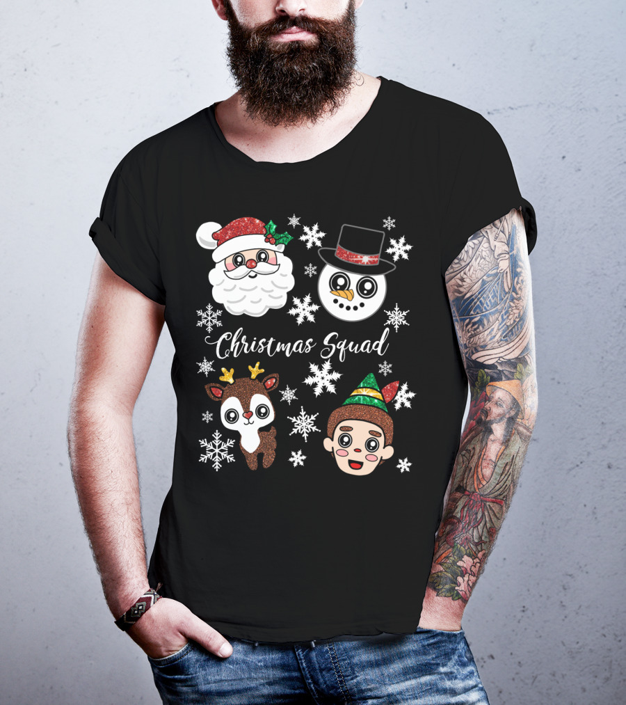 Christmas Squad Santa Snowman Reindeer Elf T-Shirt