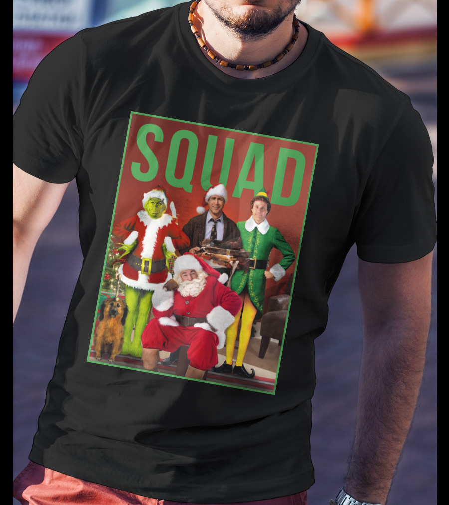 SQUAD Santa Grinch Elf Christmas Vacation T-Shirt