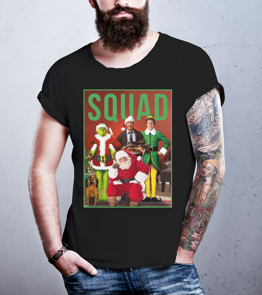 SQUAD Santa Grinch Elf Christmas Vacation T-Shirt