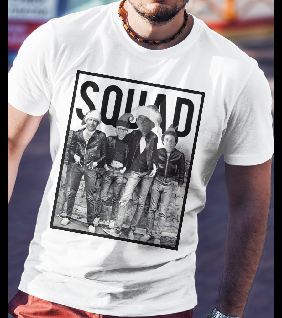 Xmas Squad Rock Band Santa Hats T-Shirt