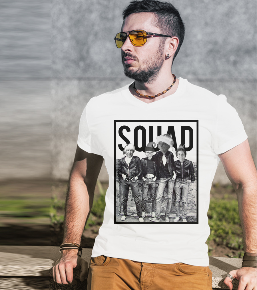 Xmas Squad Rock Band Santa Hats T-Shirt