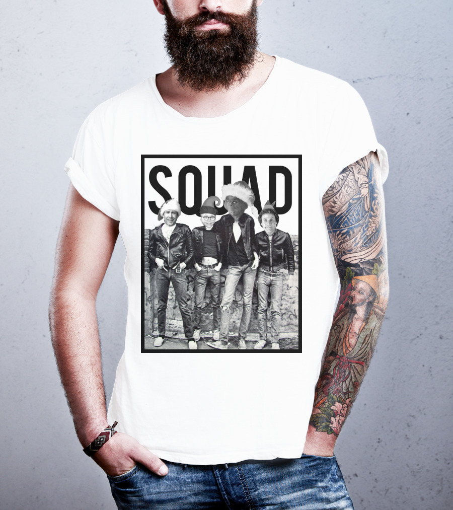 Xmas Squad Rock Band Santa Hats T-Shirt