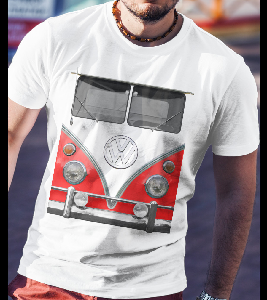 Volkswagen Camper Van Front Red And White Classic T-Shirt