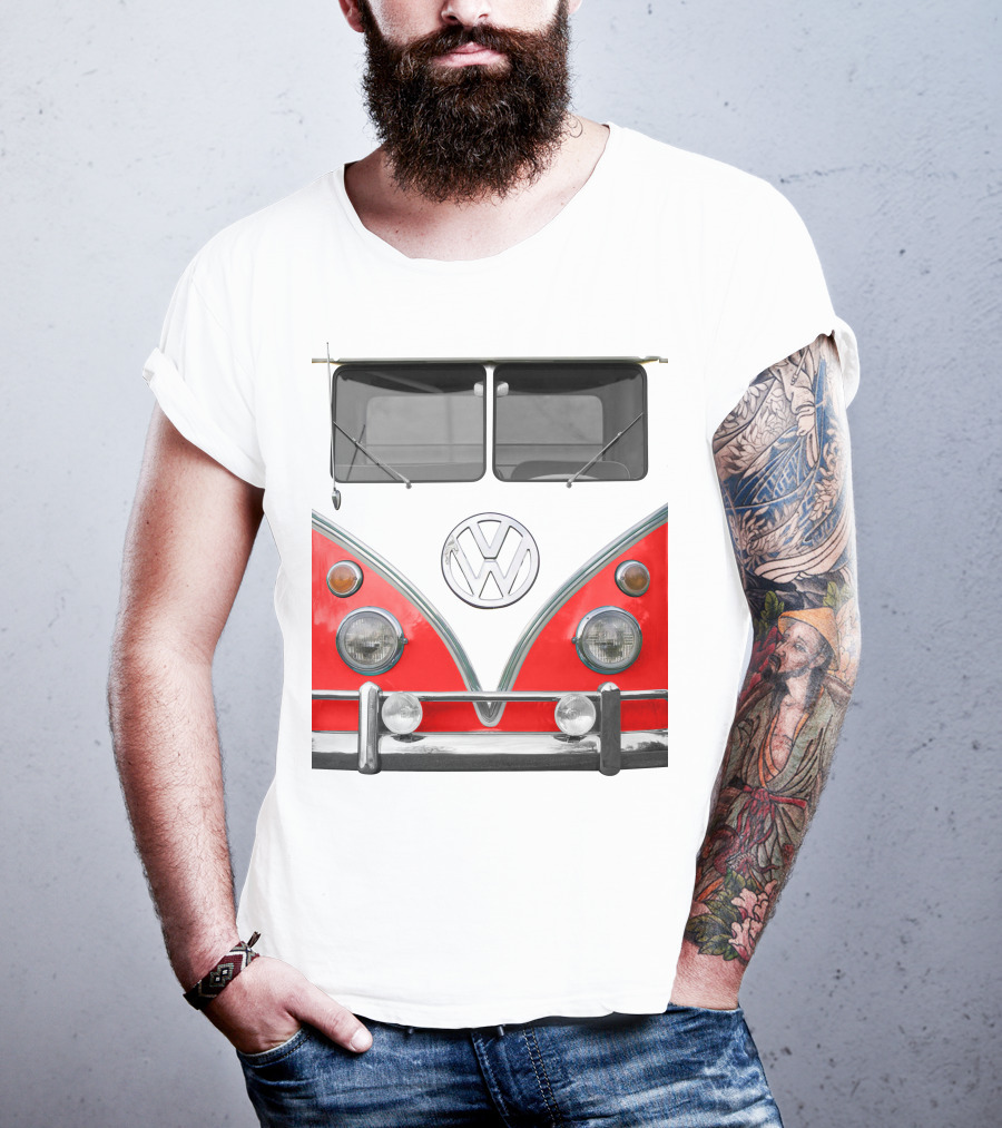 Volkswagen Camper Van Front Red And White Classic T-Shirt