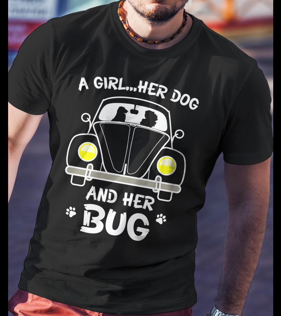 A Girl Her Dog And Her Bug T-Shirt