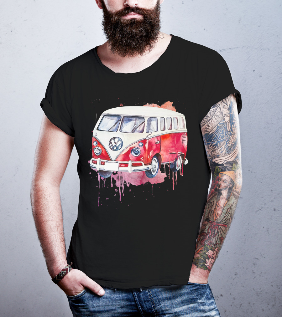 Volkswagen Camper Van Watercolor T-Shirt