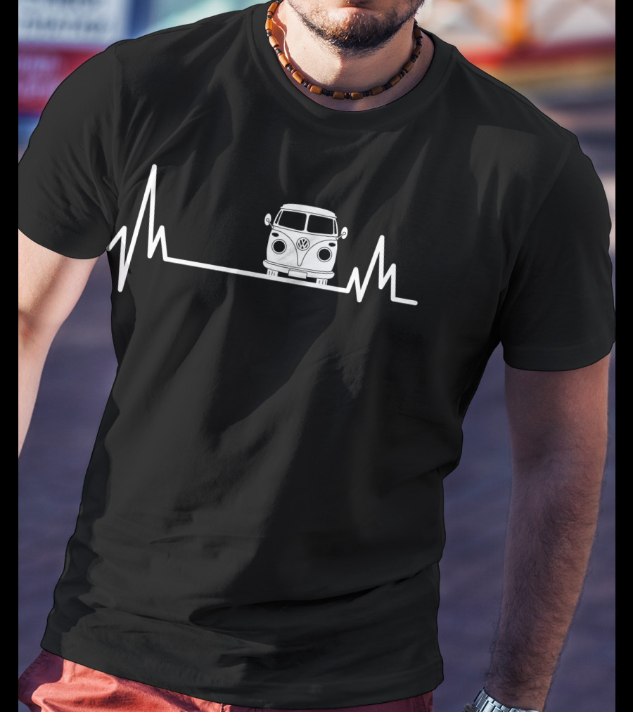 Volkswagen Van Heartbeat Line T-Shirt
