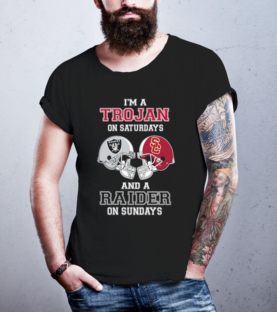 I'm A Trojan On Saturdays And A Raider On Sundays T-Shirt