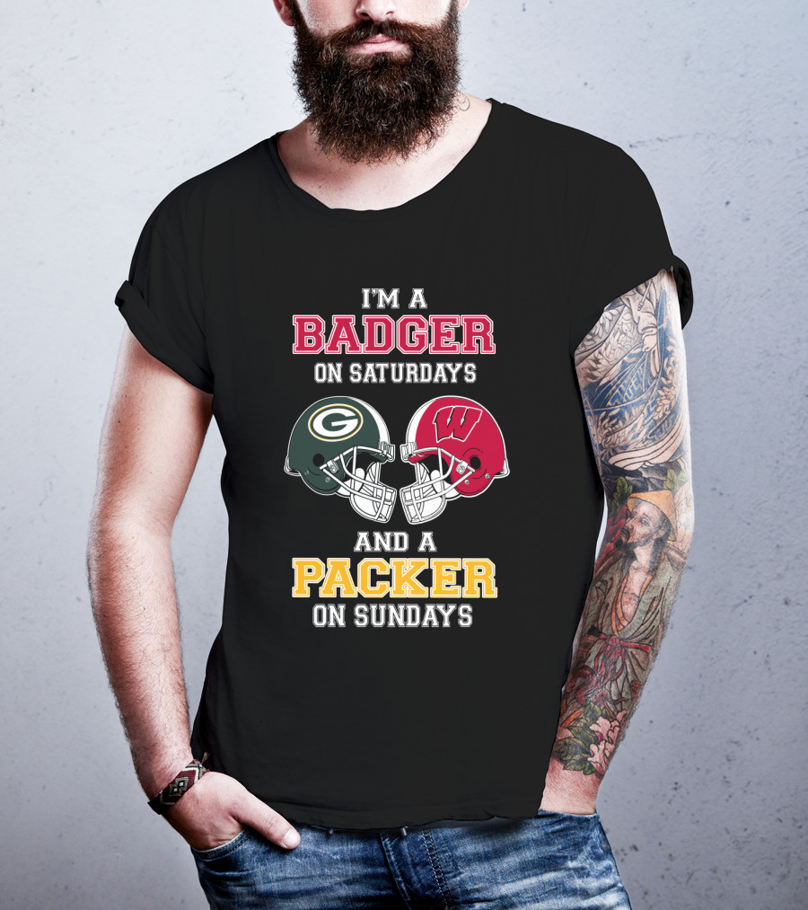 I'm A Badger On Saturdays And A Packer On Sundays T-Shirt