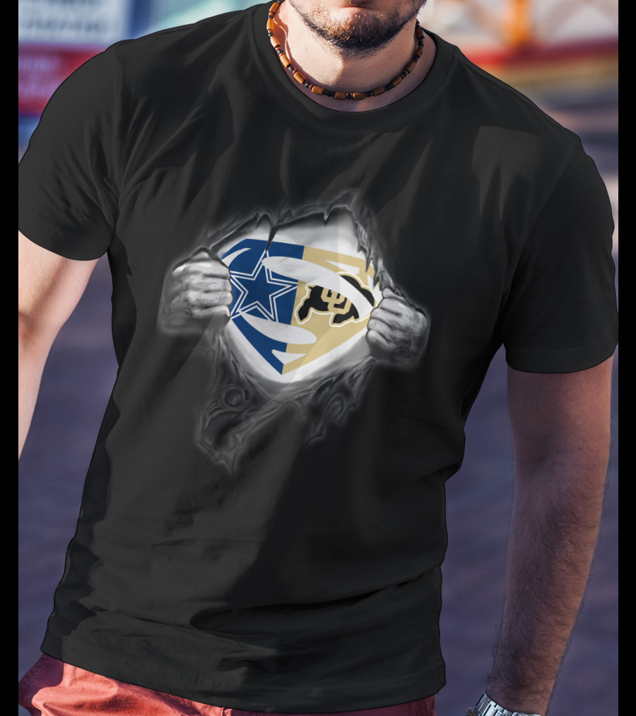 Cowboys Colorado Buffaloes Superman Logo Fusion T-Shirt