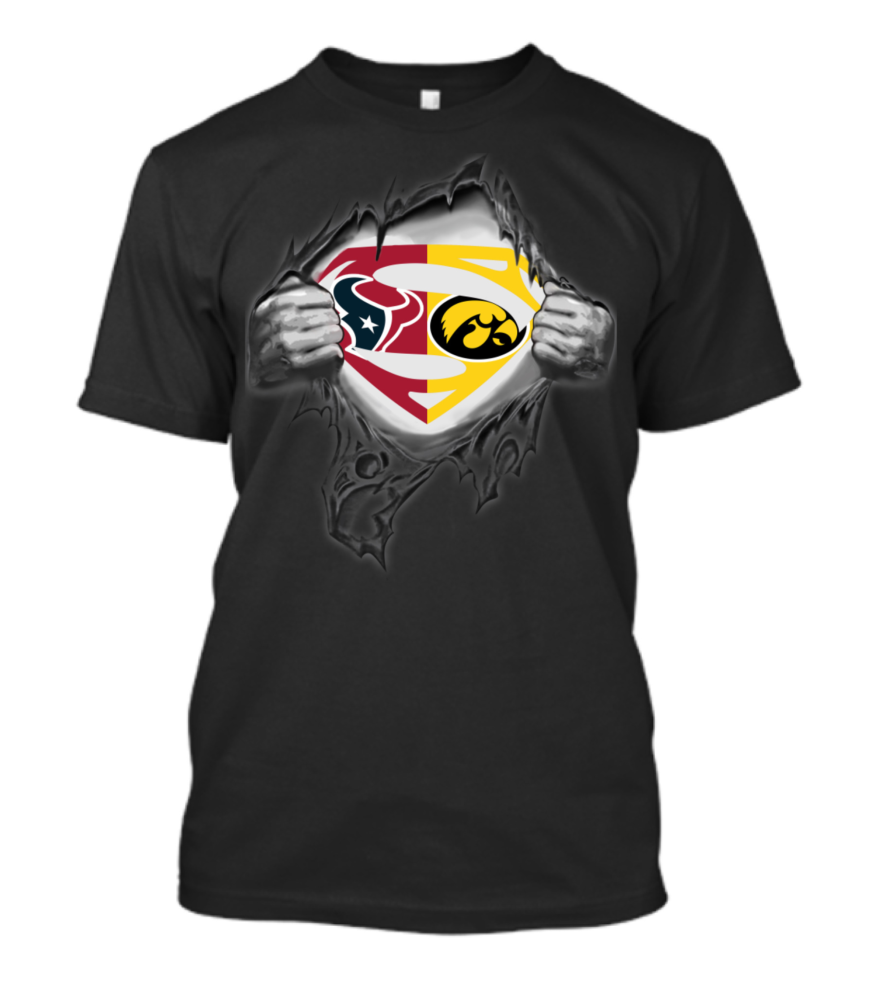 Houston Texans Iowa Hawkeyes Superman T-Shirt