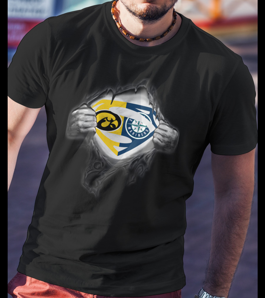 Hawkeyes Mariners Superman Emblem T-Shirt