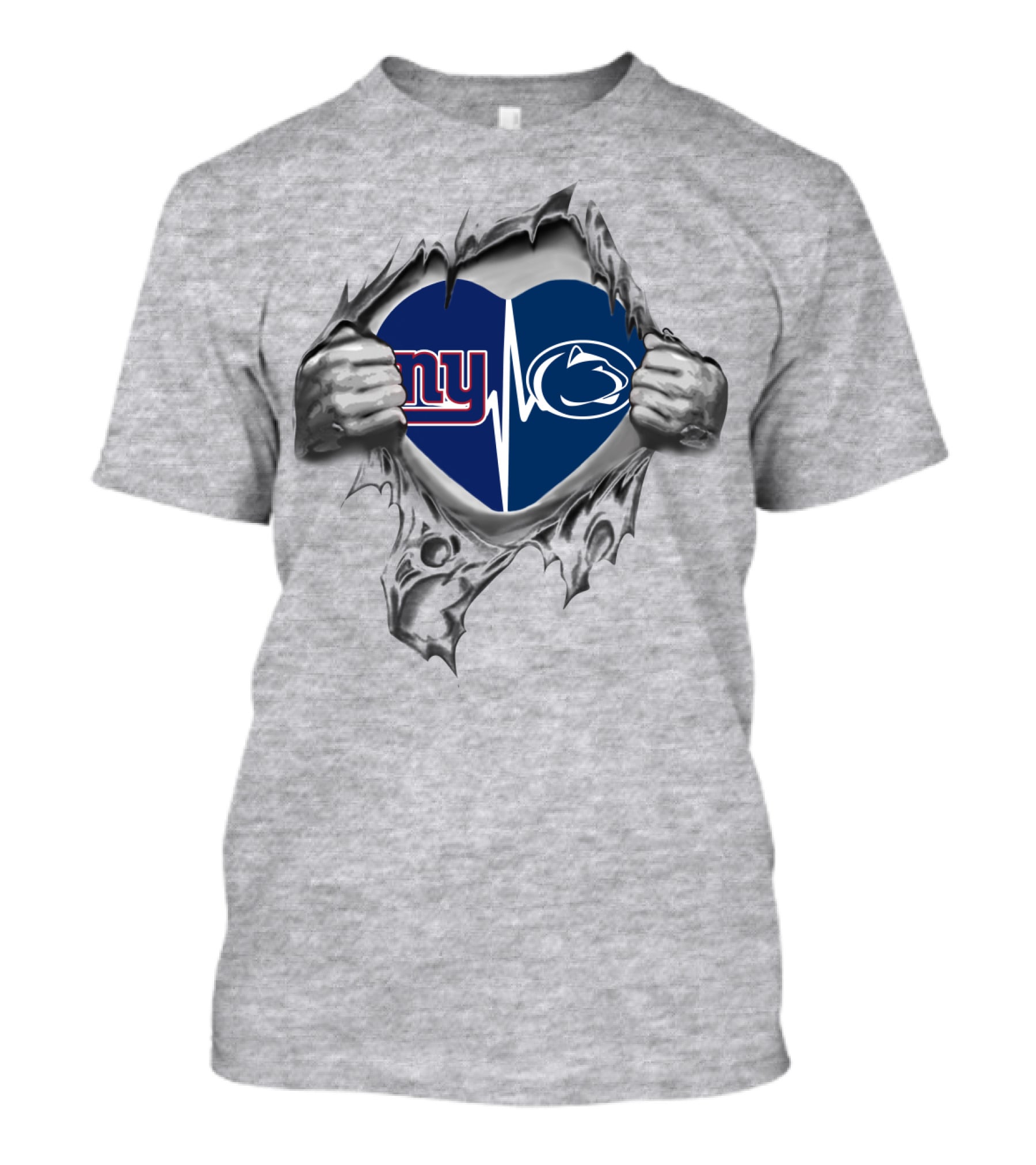 New York Giants Penn State Heartbeat Fusion T-Shirt