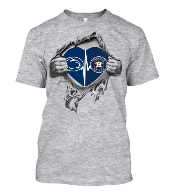 Penn State Nittany Lions Houston Astros Heartbeat Rip T-Shirt