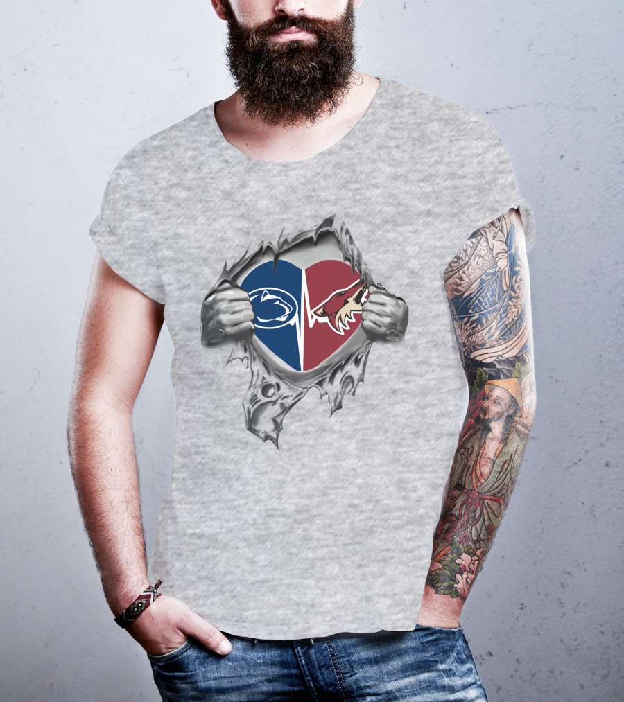 Arizona Coyotes Penn State Heartbeat Fusion T-Shirt