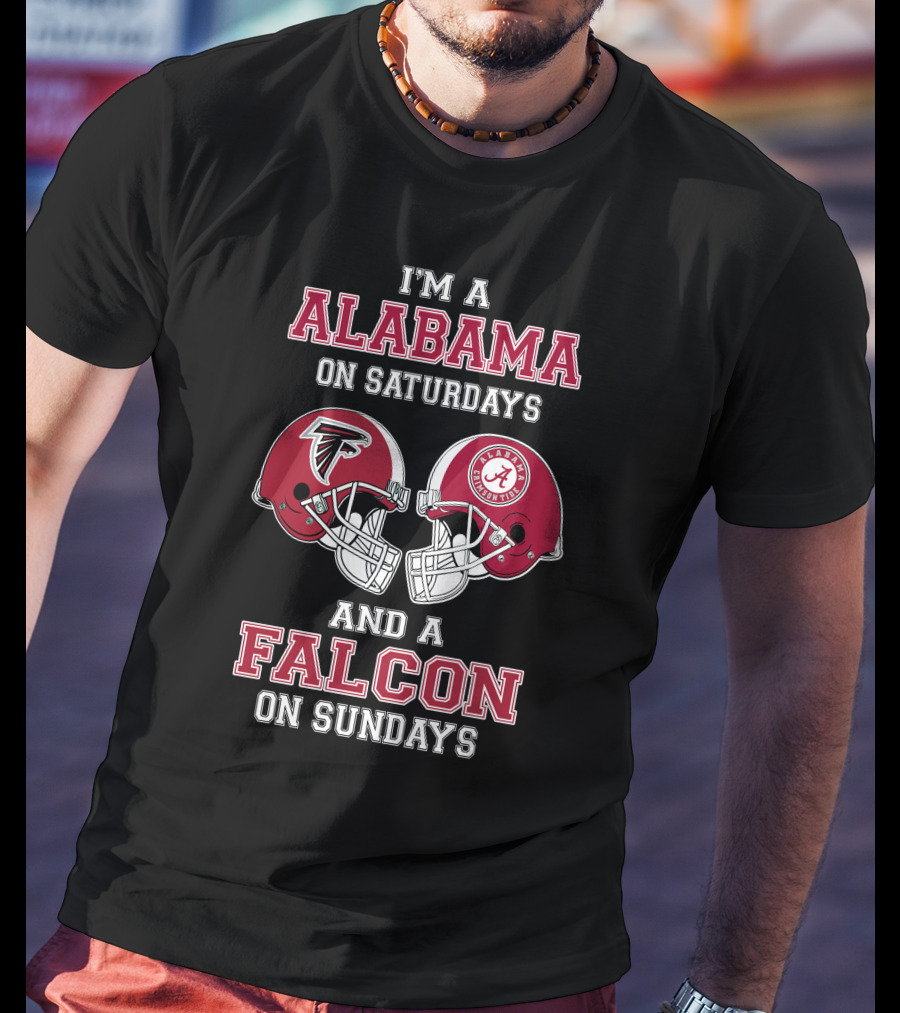 Alabama Saturdays Falcons Sundays Football Helmets T-Shirt
