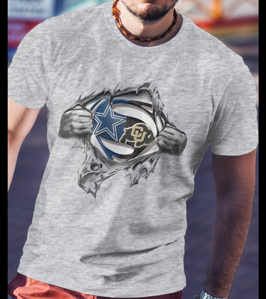 Cowboys Colorado Buffaloes Superman Rip T-Shirt