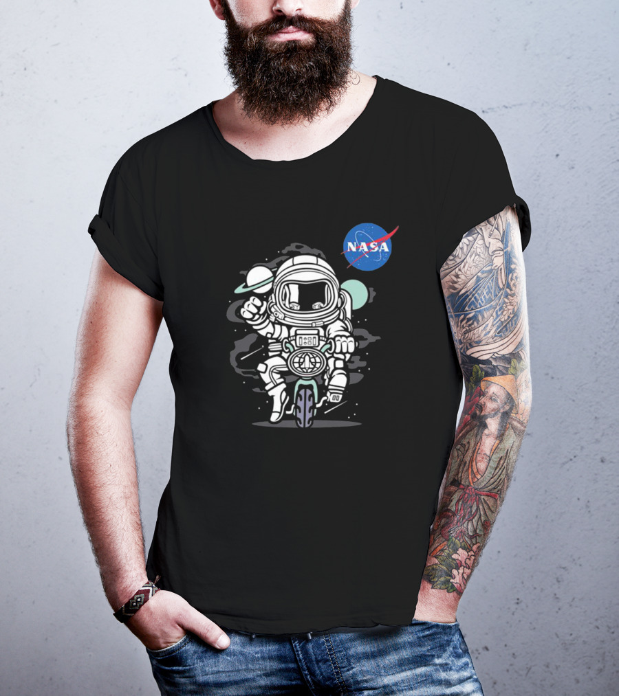 NASA Astronaut Biker Adventure In Space T-Shirt