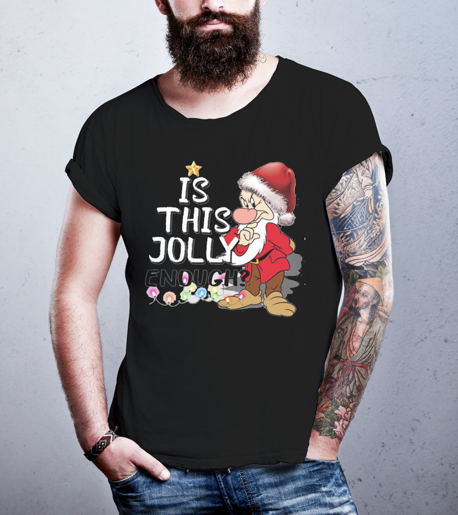 Grumpy Santa Is This Jolly Enough With Festive Lights T-Shirt