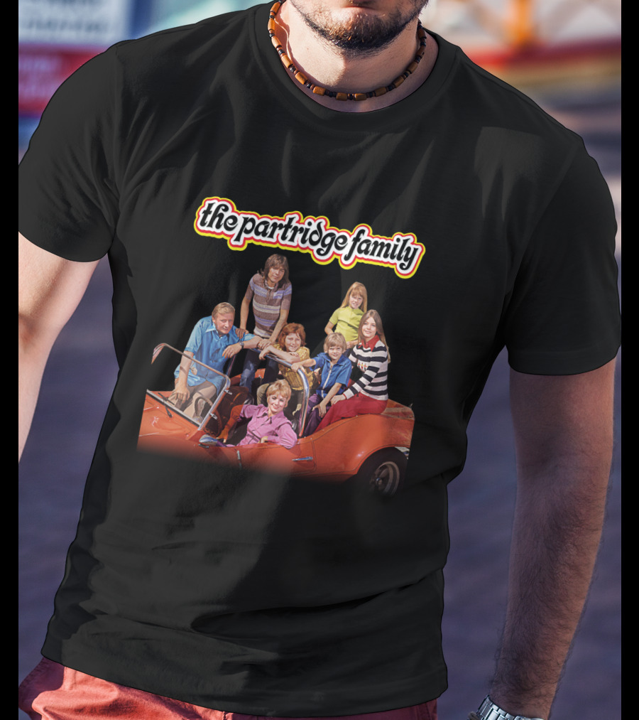 The Partridge Family Iconic Group In Red Car Image T-Shirt