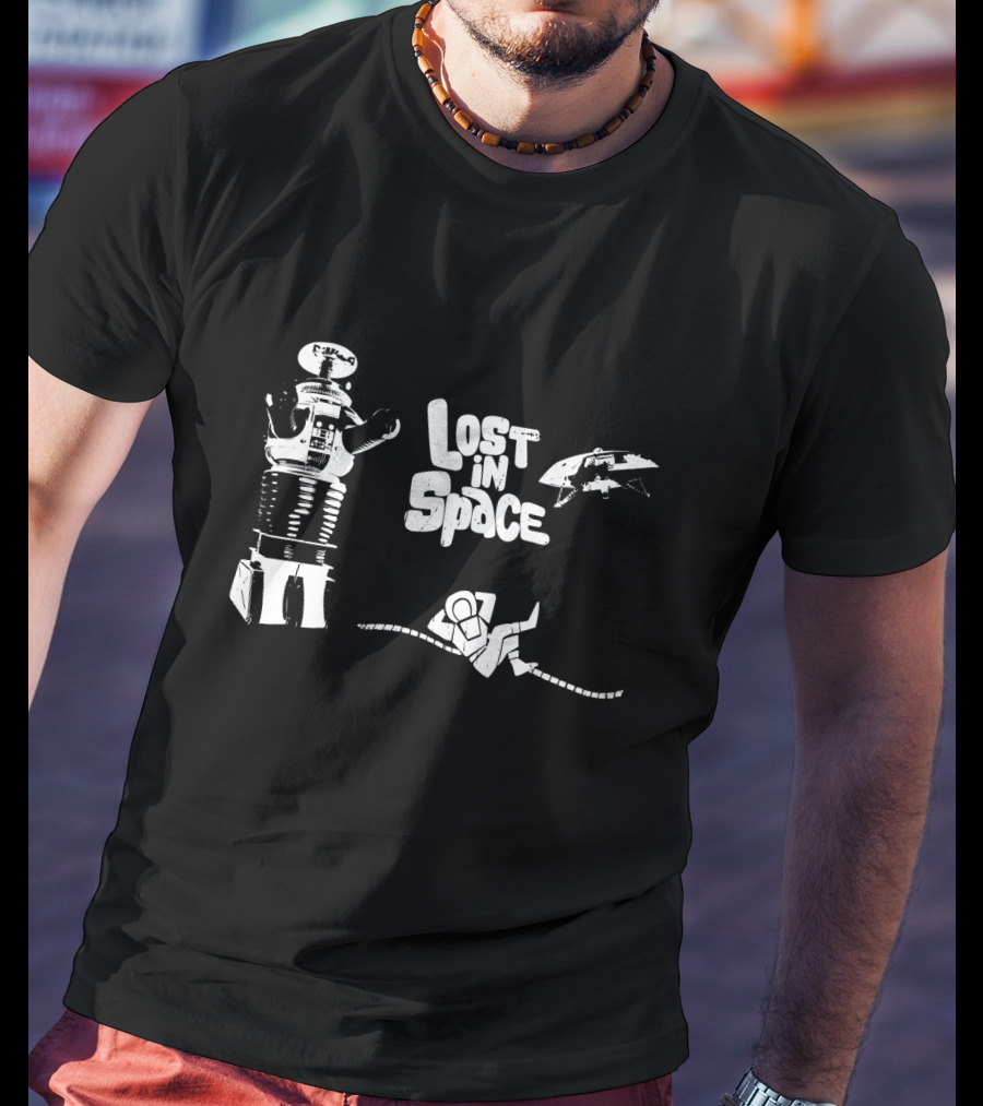 Lost In Space Robot Astronaut And Spaceship T-Shirt