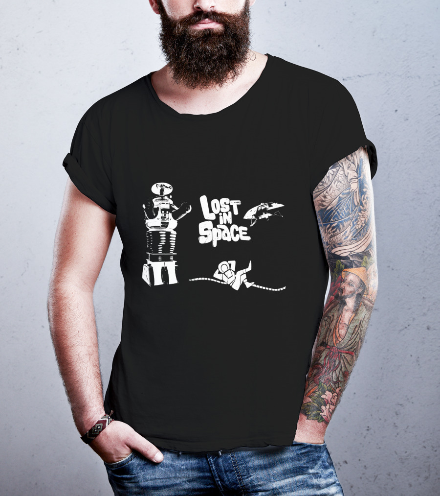 Lost In Space Robot Astronaut And Spaceship T-Shirt