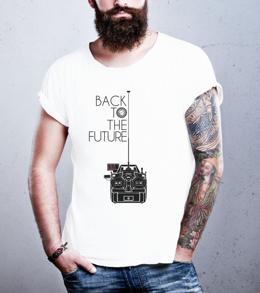 Back To The Future Time Machine Graphic With Clock And DeLorean T-Shirt