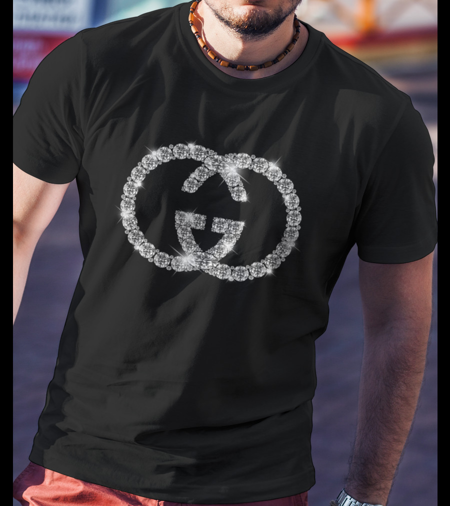 GCGC Crystal Embellished Double G T-Shirt