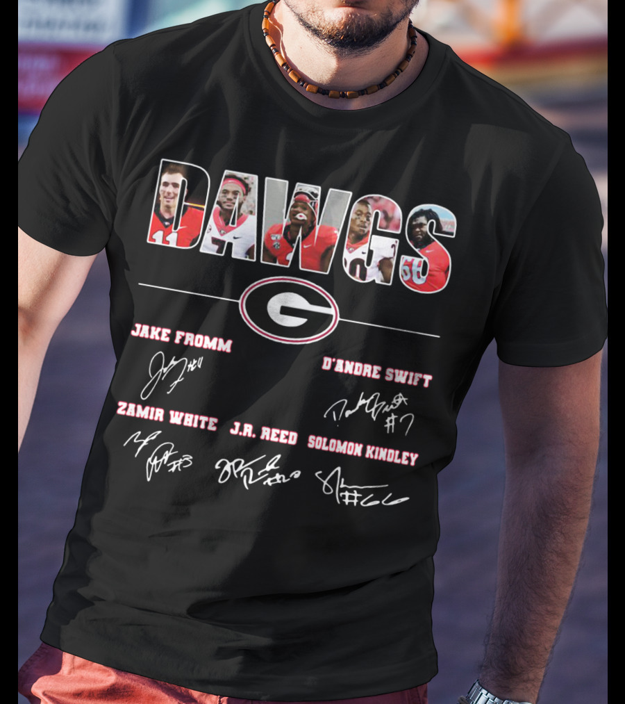 DAWGS Jake Fromm D'Andre Swift Zamir White J.R. Reed Solomon Kindley Georgia Football T-Shirt