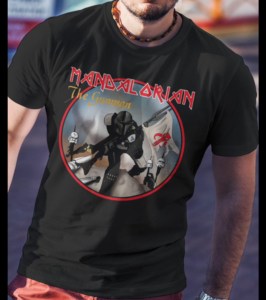 Mandalorian The Gunman Warrior With Imperial Helmets And Banner T-Shirt