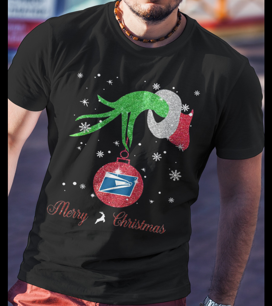 Merry Christmas Grinch Holding USPS T-Shirt