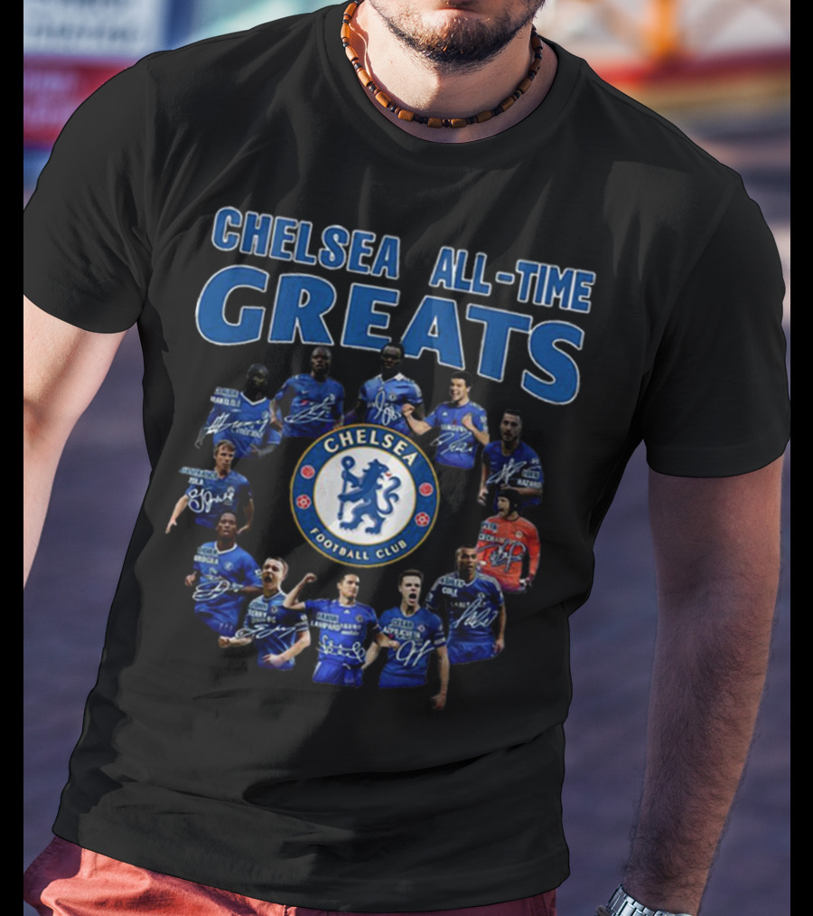Chelsea All-Time Greats Players Signatures Chelsea Football Club T-Shirt