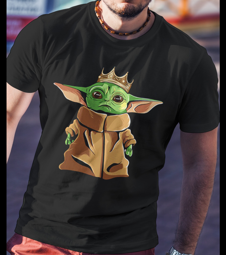 The Mandalorian Baby Yoda King Wearing Crown T-Shirt