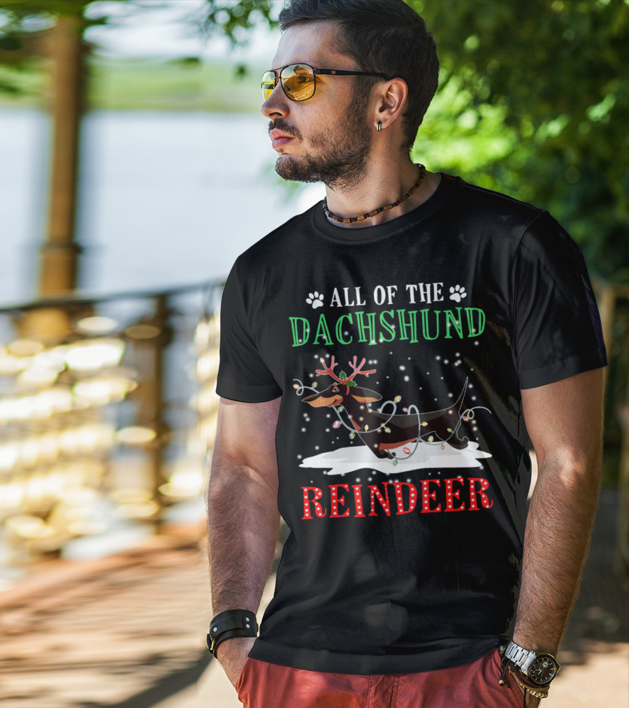 All Of The Dachshund Reindeer T-Shirt