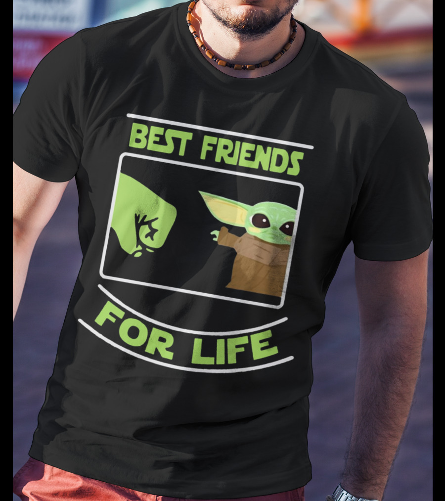 Best Friends For Life Baby Yoda Fist Bump Iconic Meme T-Shirt