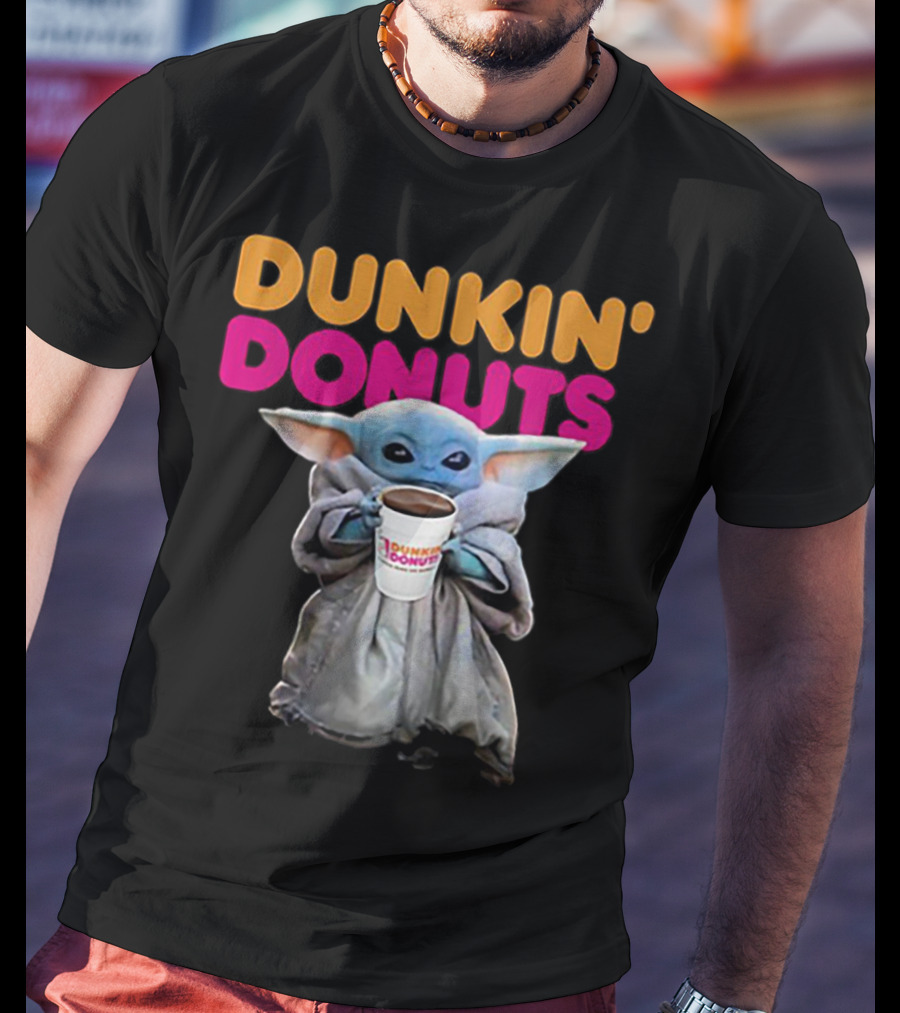 Dunkin' Donuts Baby Yoda Star Wars Coffee Cup T-Shirt
