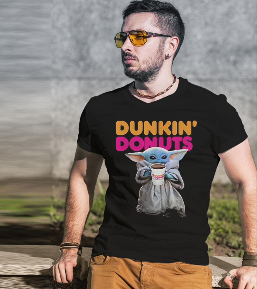 Dunkin' Donuts Baby Yoda Star Wars Coffee Cup T-Shirt